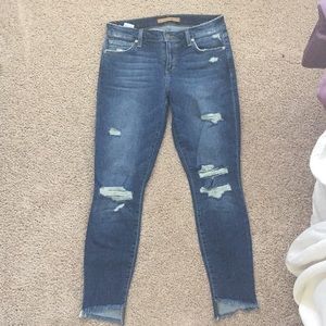 Joe's Distressed Step Hem Skinny Jean